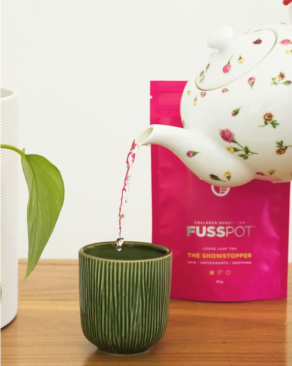 Fusspot Collagen Beauty Tea Herbal beauty tea with collagen for wellbeing and beauty from within